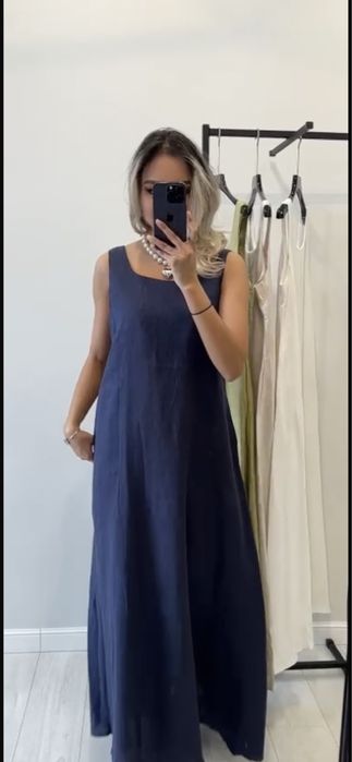 Платье изо льна, размер 44.