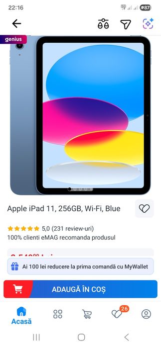 iPAD A16  Blue 11 inch 256GB