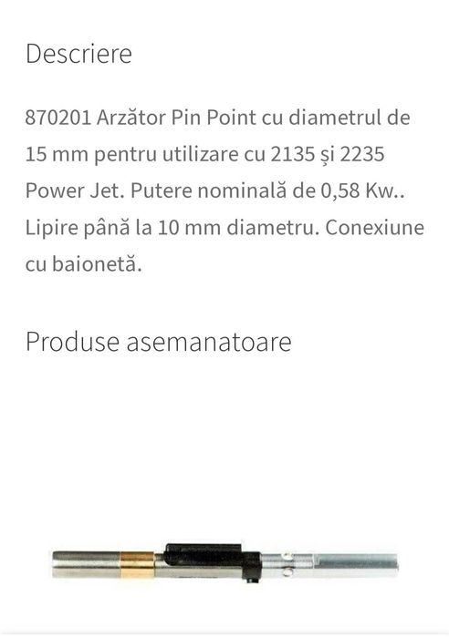 Atzator SIEVERT pin pont cu diametrul de 15mm 870201.