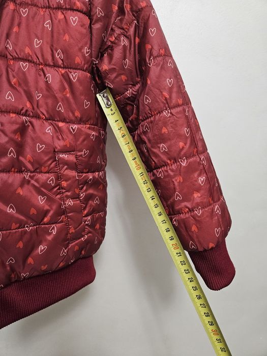 Geacă copii 4–5 ani, față dublă + captușeală pufoasă, bordo