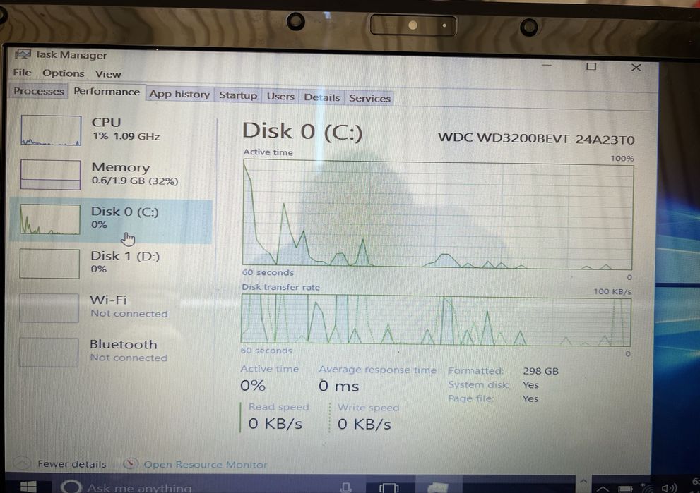 Lenovo G560 2 RAM+intel pentium+250 HDD