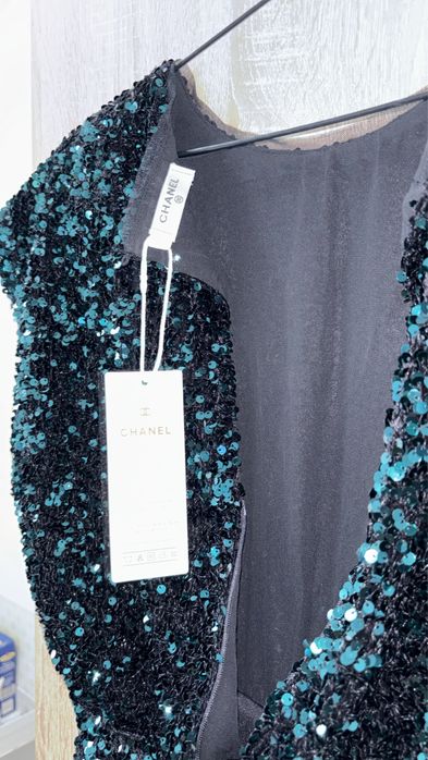Rochie Ch anel de catifea cu paiete
