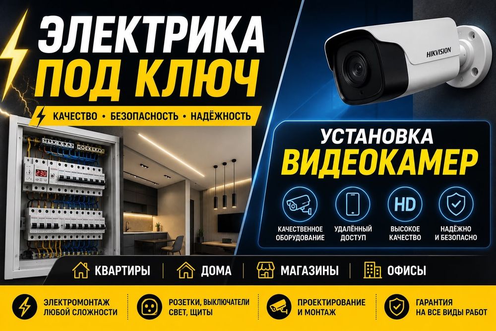 Электрика, установка видеокамер