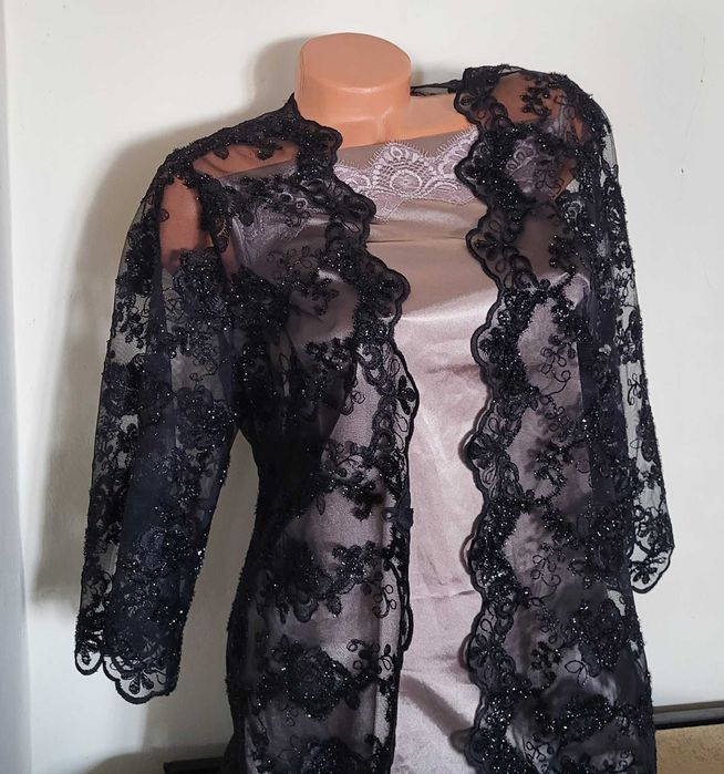 UNICAT! Blazer bluza din dantela neagra de ocazie