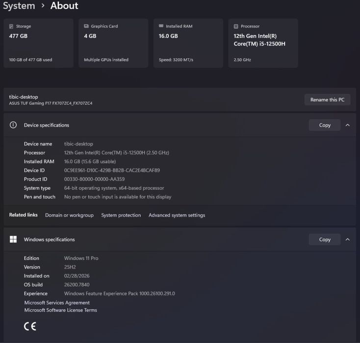Laptop Asus TUF Gaming F17