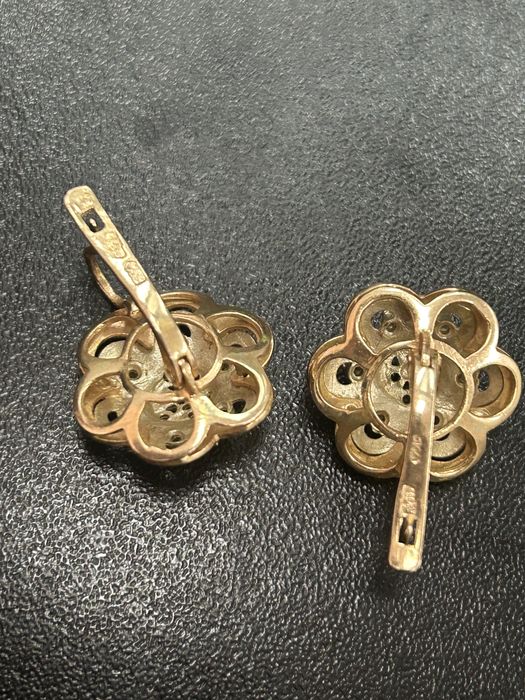 Золотые серьги 585 проба (советское)