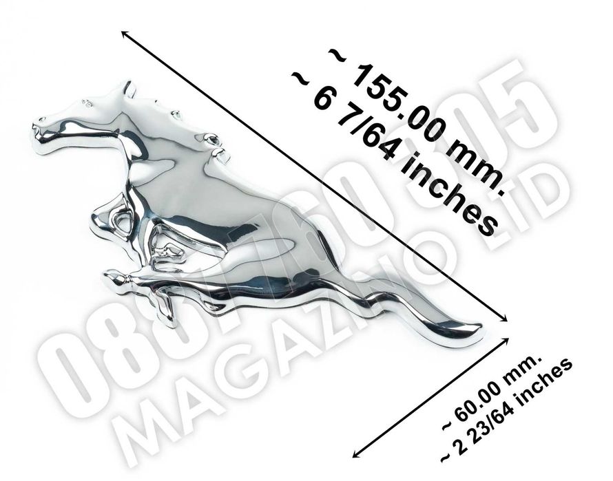Mustang Running Horse Емблема Форд Мустанг Хромиран или Черен Мат