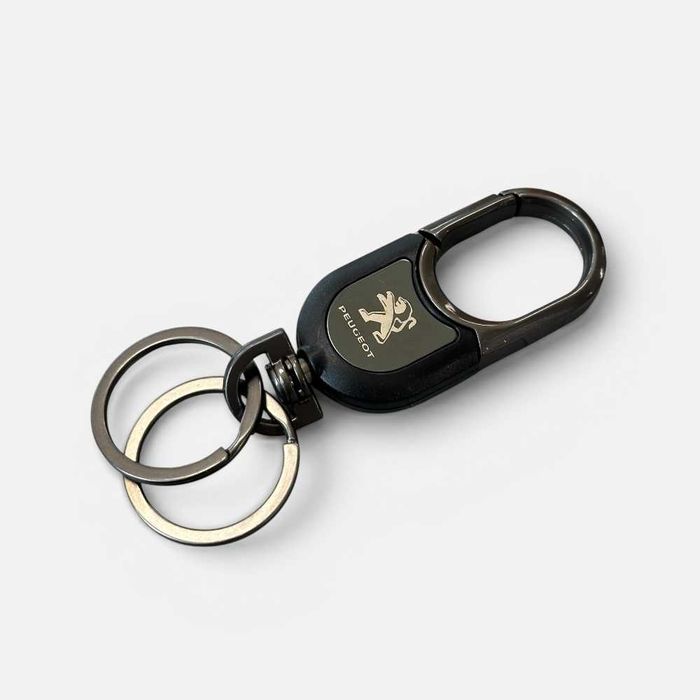 Луксозен метален ключодържател Peugeot / Пежо – графитен дизайн
