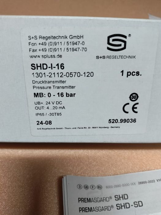 Датчик преобразователь давления S+S Regeltechnik SHD-I-16