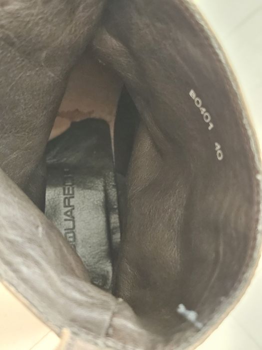 Ghete bocanci Dsquared2 piele biker aspect vintage