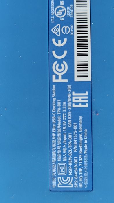 Docking Station USB-C HP Elite TPA-B01, HDMI, DisplayPort