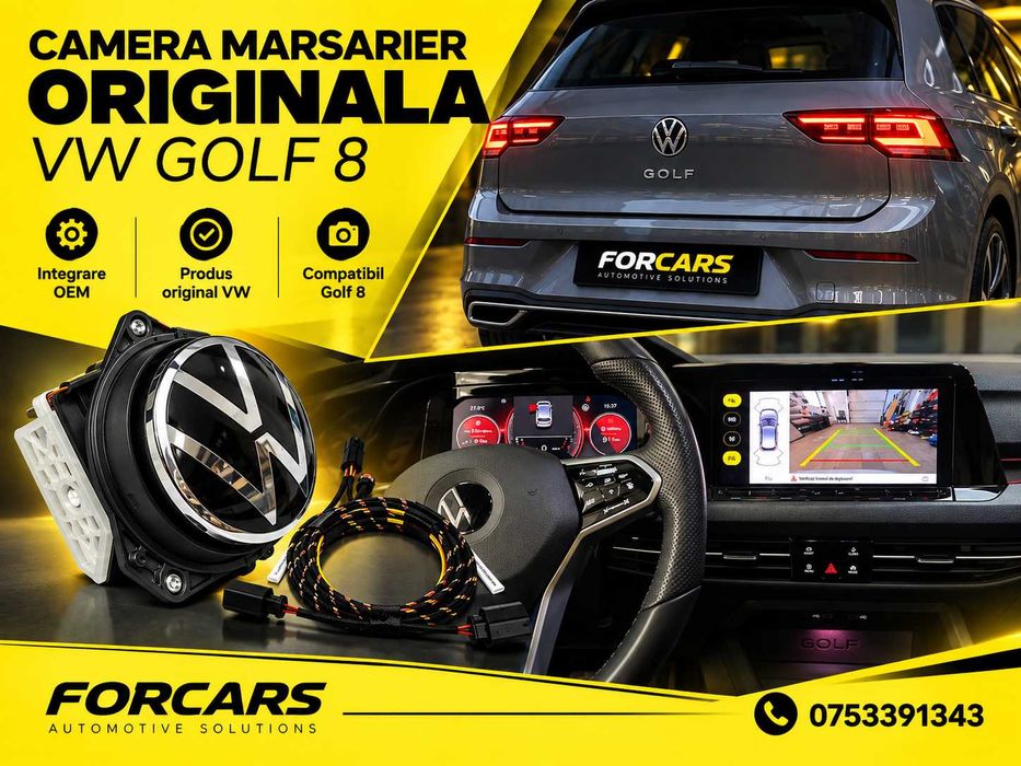 Cameră Marșarier Originală Emblemă Flip VW Golf 8 Hatchback 2020–2024