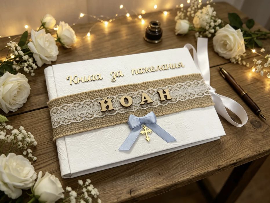 Комплект за кръщене - ръчно изработен
