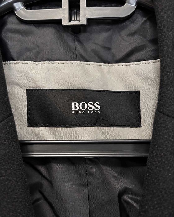 Palton BOSS Hugo Boss bărbați negru, din lână virgină și cașmir Mărimea M