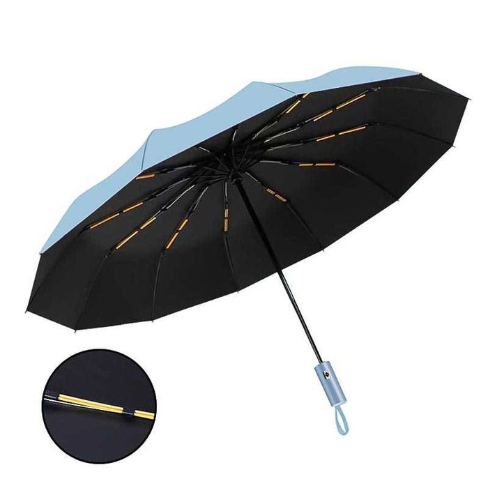 Чадър с автоматично отваряне и затваряне, 10 спици, с калъф, 4 цвята