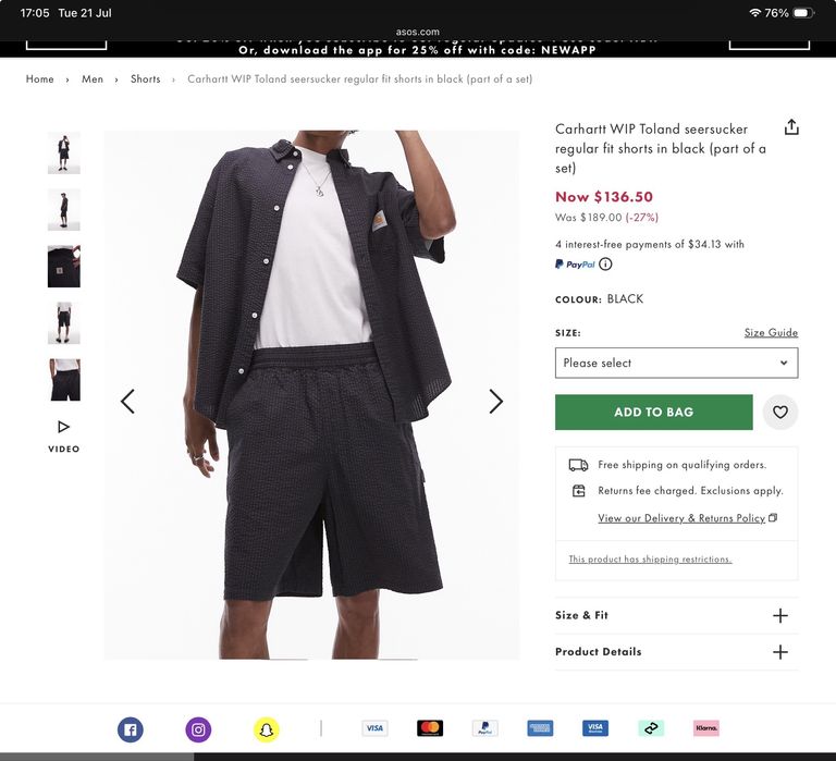 Carhartt WIP Toland shorts XL / къси панталони