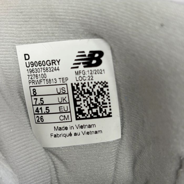 New Balance 9060 Core Rain Cloud U9060GRY