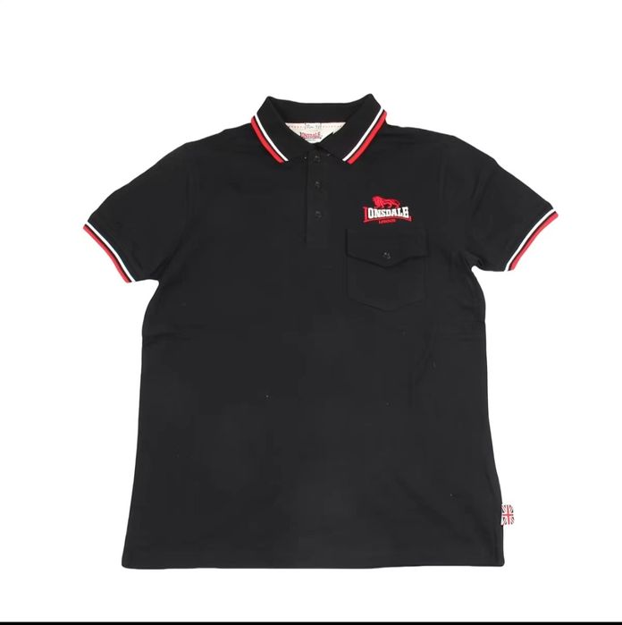 Поло лонсдейл красно черное