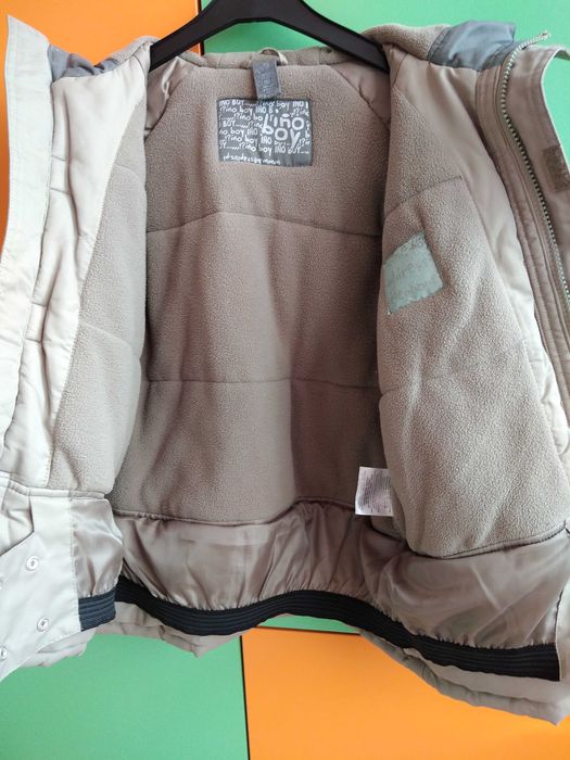 Пуловер, елек, риза, дънки, ватиран панталон, зимно яке, ръкавици 116