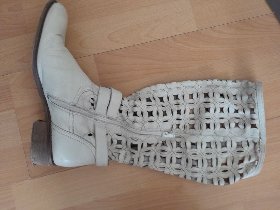 Дамски ботуши естествена кожа и естествен велур