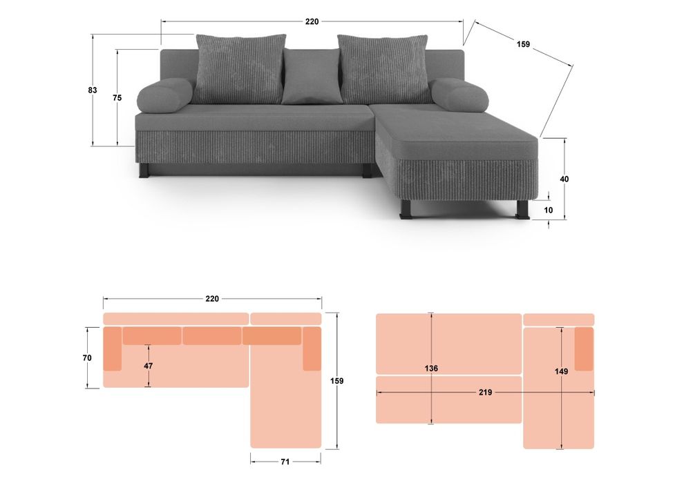 Colțar  extensibila