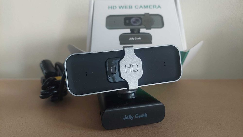 Jelly Comb уеб камера Full HD 1080P за видео разговори, сребърно черна