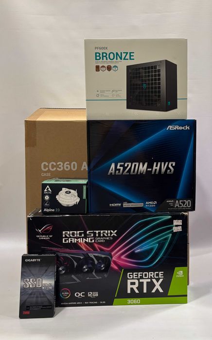 Геймърски компютър AMD Ryzen 5 5500, RTX 3060 12GB, 16GB ram
