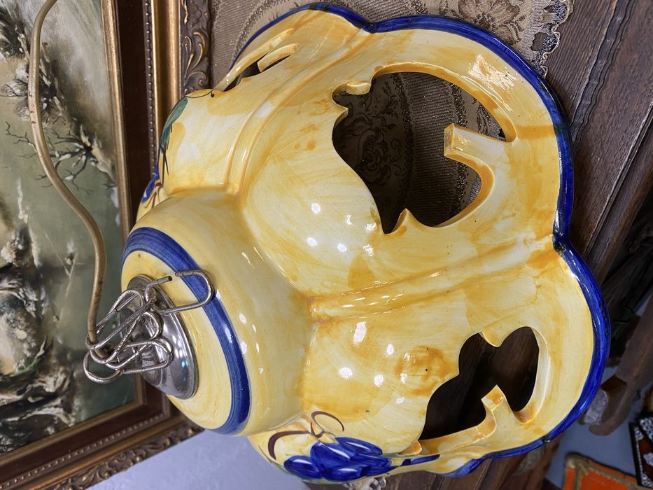 Порцеланов абажур за лампа Италия 1950-те ръчна украса полилей