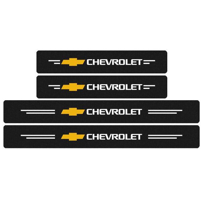 Фирменный защитные наклейки с логотипом "Chevrolet"  для порога двери