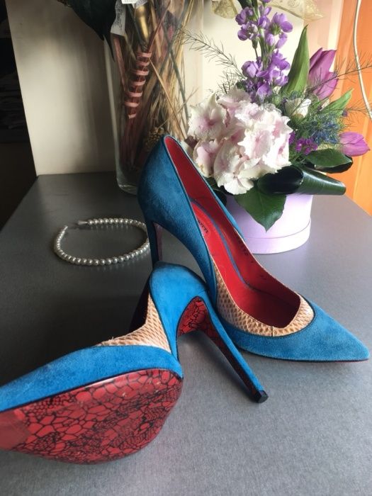 Pantofi Cesare Paciotti bleu și crem piele întoarsă 37