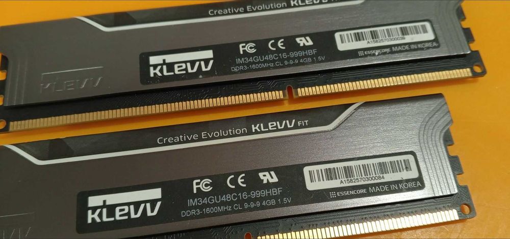 Kit 8Gb DDR3 Desktop,Klevv Fit,2x4GB,1600MHz,CL9
