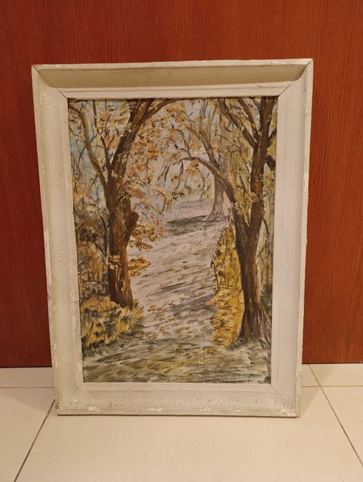 Красива стара картина масло в дървена рамка