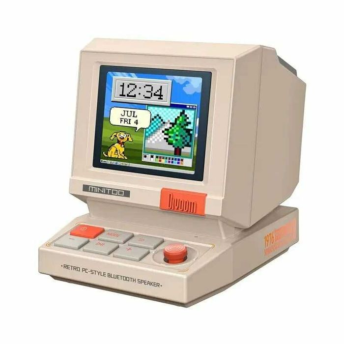 Мини блютуз колонка Divoom MiniToo Retro с LED экран