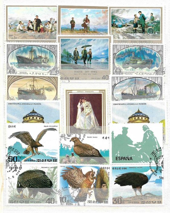 Un super clasor 4 file ( 8 pagini ) plin cu timbre arta sport