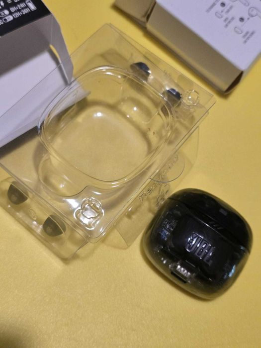 Casti JBL Tune Flex 2, Wireless, Bluetooth,  Microfon, Noise Cancelling, negru-transparent