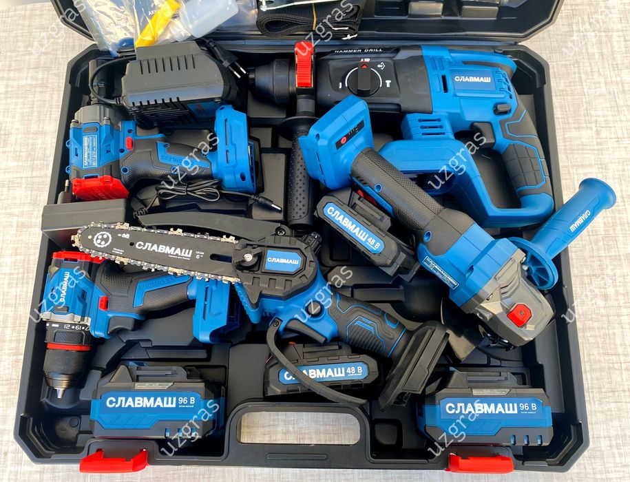 Перфоратор + шуруповерт + гайковерт + болгарка Славмаш оригинал 4в1