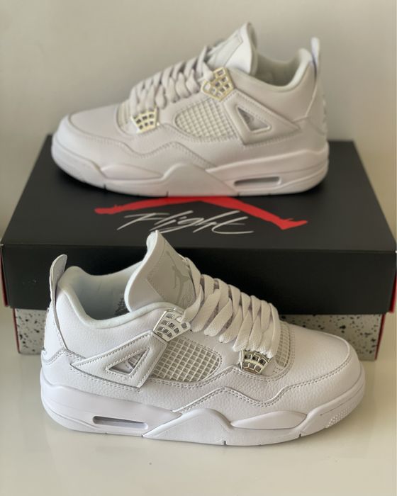 Retro Jordan 4 Pure Money Metallic Silver White