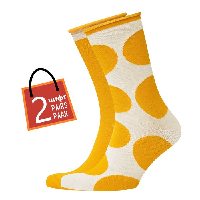 Памучни  дамски чорапи 2 чифта, на точки, безшевни, удобни