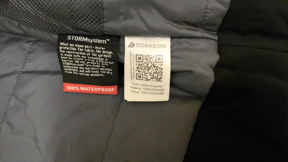 Чисто ново шведско яке Didriksons- с Етикети и технология STORMsystem
