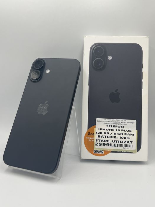 Amanet LuckyGold Colentina / Iphone 16 plus 128gb-100% baterie 171 cic/ #56795