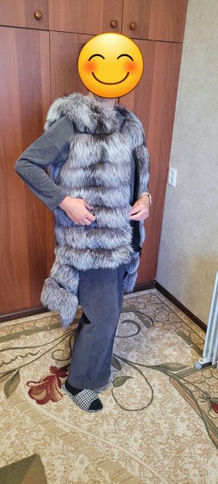 Шуба женская чернобурка