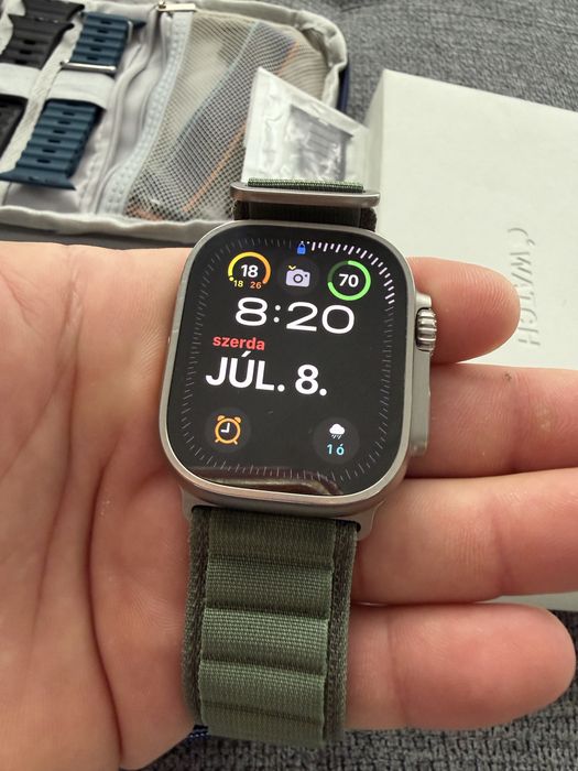 Apple Watch Ultra 2022 GPS, cellular, titanium 49mm, 10/10 + multe accesorii