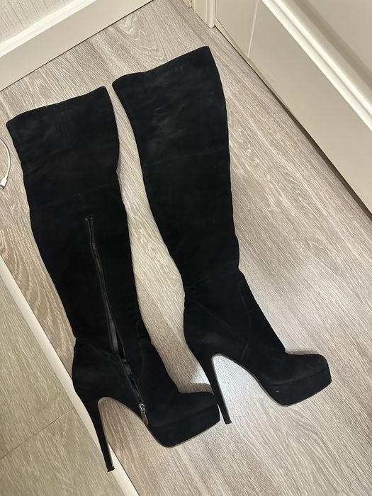 Замшевые ботфорты