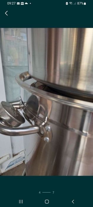 Oală inox alimentar 135 L cu capac inox/469 lei