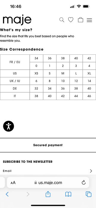 Пола Maje размер 1