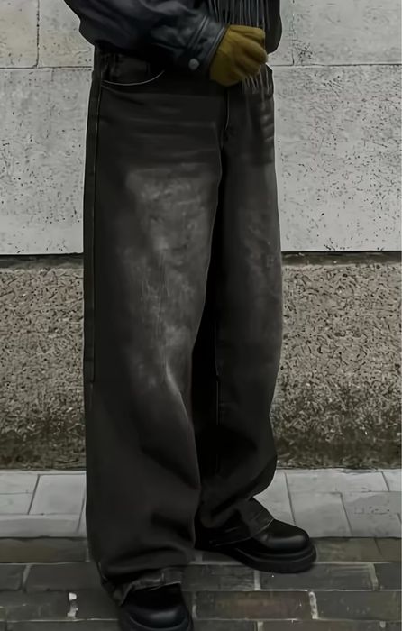 Джинсы черные бегги