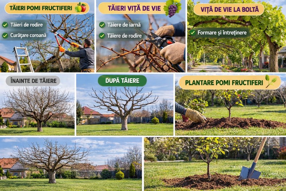 Taieri pomi fructiferi și viță de vie