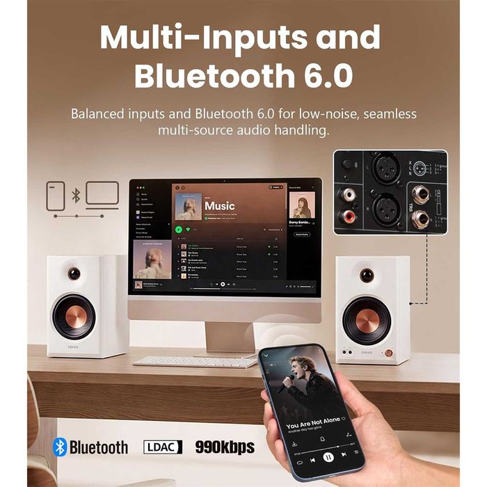 Edifier MR4.5 /Bluetooth V6.0 с кодеком LDAC/Hi-Res Audio/С ДОСТАВКОЙ