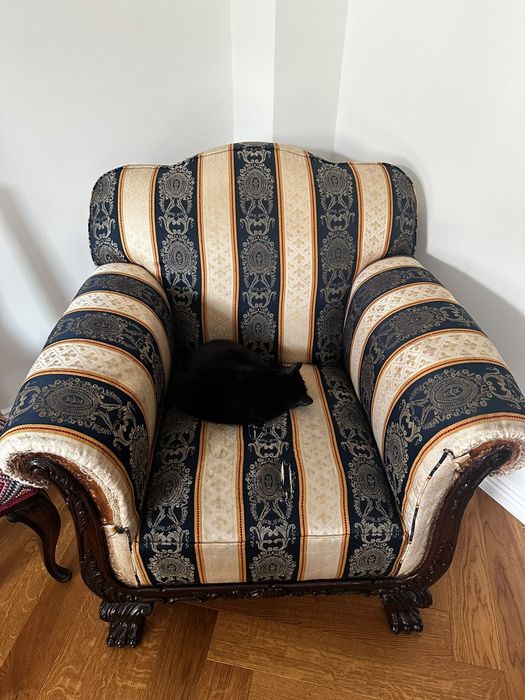 Set canapea și 2 fotolii stil Baroc/Rococo/Louise XV influente + Vitrina