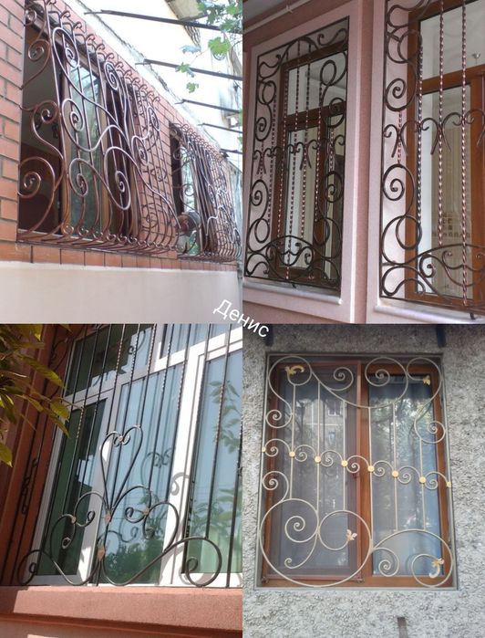 Решетки на окна козырек кованые ажурные выпуклые